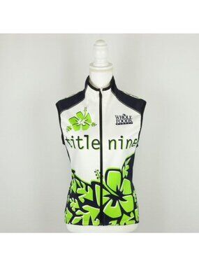 Sugoi Women's Extra Small Blue Green Floral Full Zip Insulated Cycling Vest